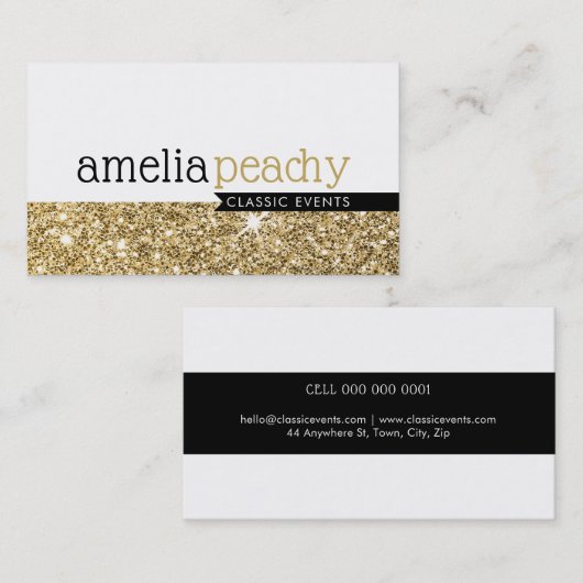 SMART VISITEKAARTJE stijlvolle glamoureuze gouden  (Voorkant / Achterkant)
