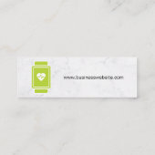 Smart Watch Hear Rate Monitor | Witte marmer Mini Visitekaartje (Achterkant)