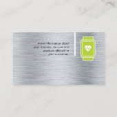 Smart Watch Heart Monitor | Metalen achtergrond Visitekaartje (Achterkant)