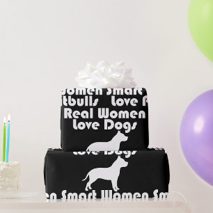 Smart Women Love Pitbulls Wrapping Paper Cadeaupapier