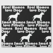 Smart Women Love Pitbulls Wrapping Paper Cadeaupapier (Vlak)