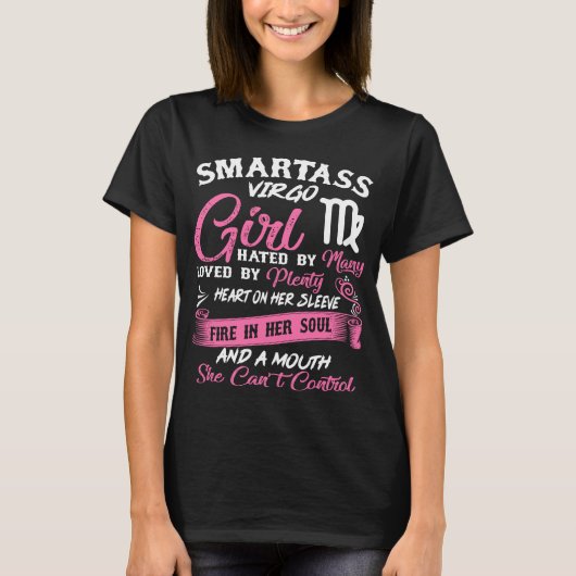 Smartass Virgo Girl Horoscope Astrologie T-shirt (Voorkant)