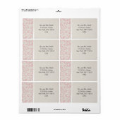 SmartElegance Collectie voor roze bruiloft Etiket (Full Sheet)