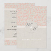 SmartElegance Coral Wedding Invitation (P) Kaart (Voorkant / Achterkant)