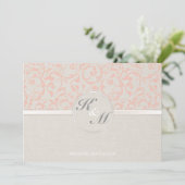 SmartElegance Coral Wedding Invitation (P) Kaart (Staand voorkant)