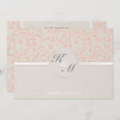 SmartElegance Coral Wedding Invitation (P) Kaart (Voorkant / Achterkant)