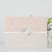 SmartElegance Coral Wedding Uitnodiging (Staand voorkant)