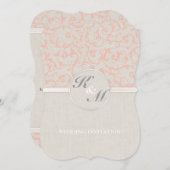 SmartElegance Coral Wedding Uitnodiging (Voorkant / Achterkant)