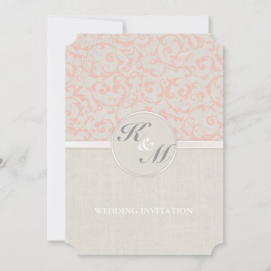 SmartElegance Coral Wedding Uitnodiging (Voorkant)