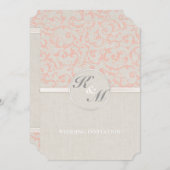 SmartElegance Coral Wedding Uitnodiging (Voorkant / Achterkant)