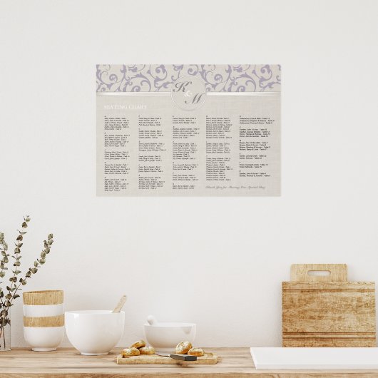 SmartElegance lavendel Bruiloftscollectie Poster (Keuken)