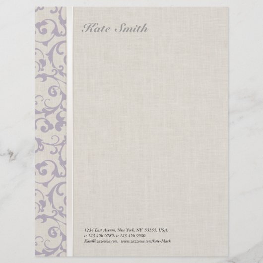 SmartElegance lavender Wedding Collectie Custom Briefhoofd (Voorkant)