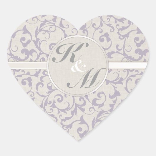 SmartElegance lavender Wedding Collectie Hart Sticker (Voorkant)
