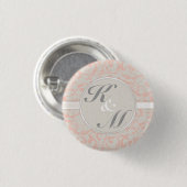 SmartElegance-linnen en koraal Ronde Button 3,2 Cm (Voorkant /achterkant)
