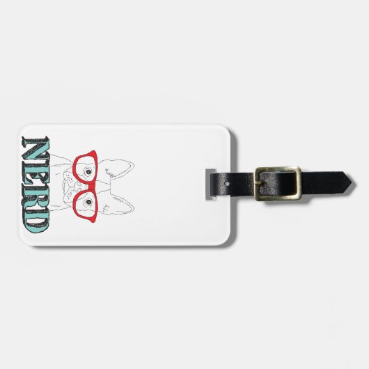 Smartest Boston Terrier Black en White Cute Puppy Bagagelabel (Voorkant horizontaal)