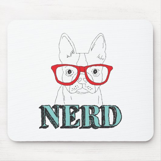 Smartest Boston Terrier Black en White Cute Puppy Muismat (Voorkant)