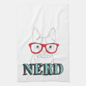 Smartest Boston Terrier Black en White Cute Puppy Theedoek (Verticaal)