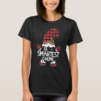 Smartest Gnome Buffalo Plaid Matching Christmas Pa T-shirt