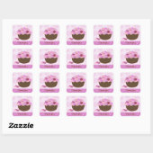 Smartie Cupcake Bedankt Vierkante Sticker (Vel)