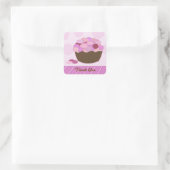 Smartie Cupcake Bedankt Vierkante Sticker (Tas)