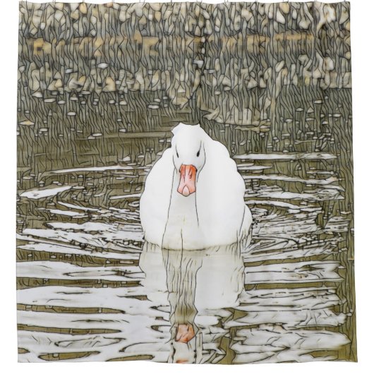 SmartMix Animal - Swan Douchegordijn (Voorkant)