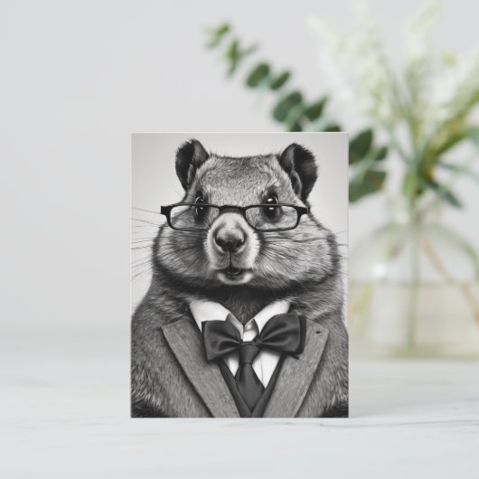 SmartPants Groundhog Feestdagenkaart (Staand voorkant)