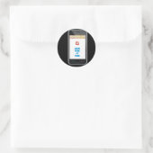 Smartphone advies ronde sticker (Tas)