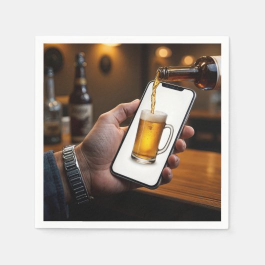 Smartphone Bier Mok Servet (Voorkant)