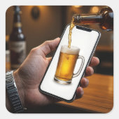 Smartphone Bier Mok Vierkante Sticker (Voorkant)