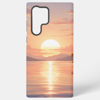 Smartphone case with sea sunset illustration samsung galaxy hoesje
