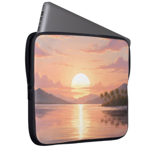 Smartphone case with sunset illustration (Voorkant Rechts)