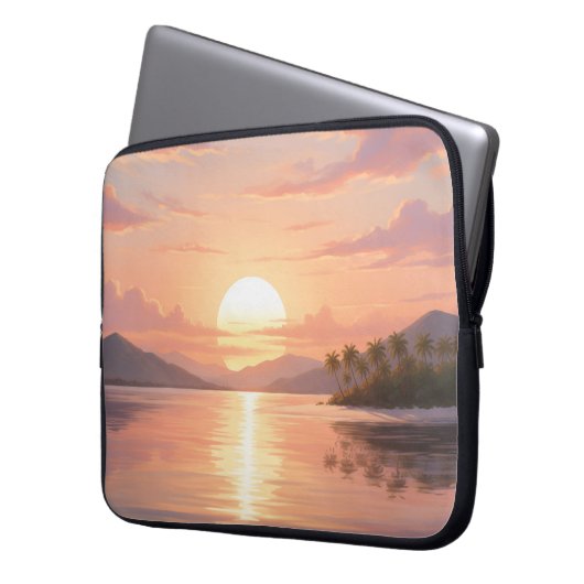 Smartphone case with sunset illustration (Voorkant Links)