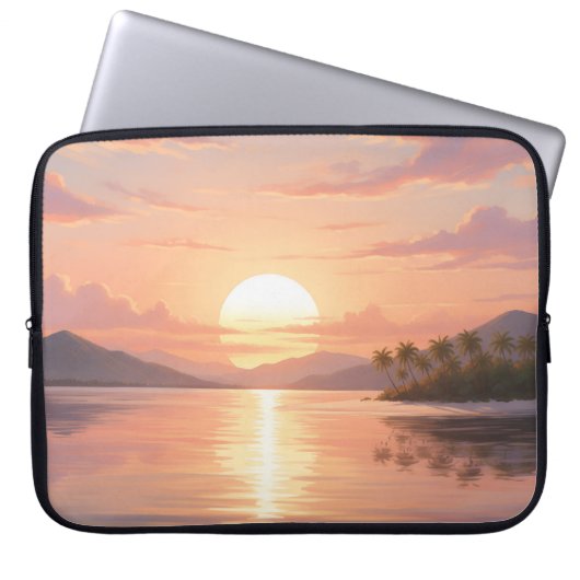 Smartphone case with sunset illustration (Voorkant)