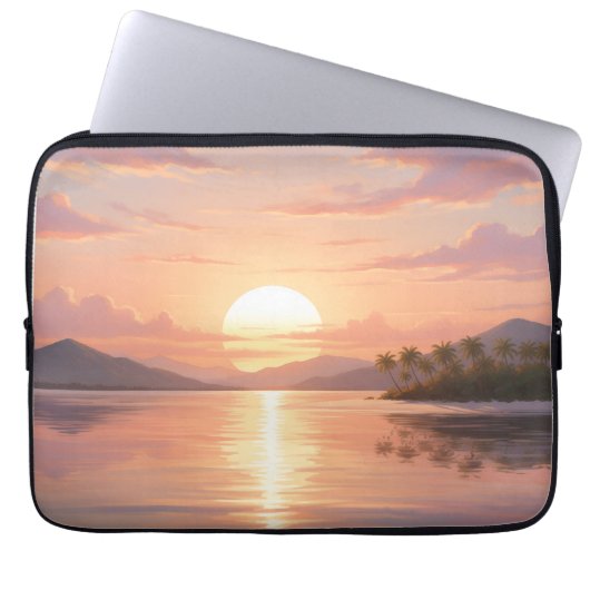 Smartphone case with sunset illustration (Voorkant)