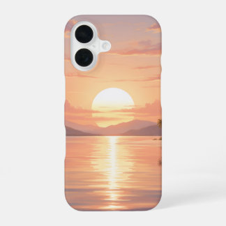 Smartphone case with sunset illustration iPhone 16 hoesje