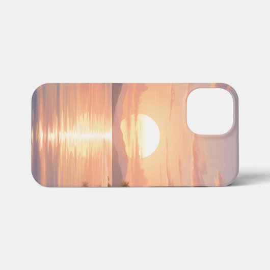 Smartphone case with sunset illustration iPhone hoesje (Achterkant horizontaal)