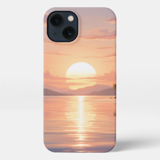 Smartphone case with sunset illustration iPhone hoesje (Achterkant)