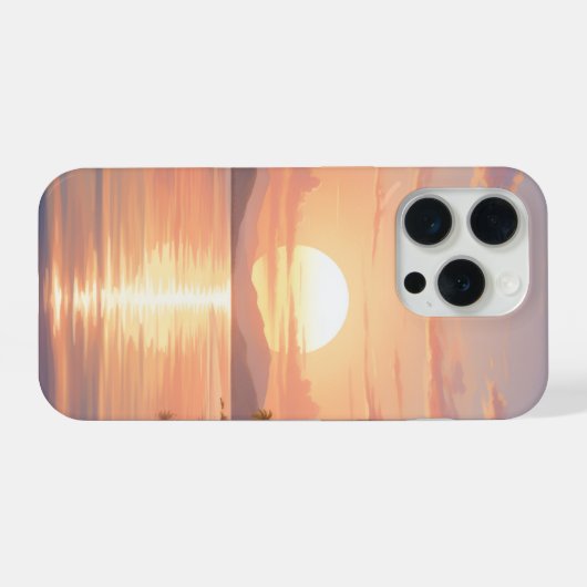 Smartphone case with sunset illustration iPhone hoesje (Achterkant horizontaal)