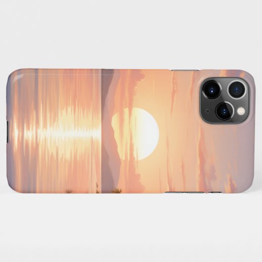 Smartphone case with sunset illustration iPhone hoesje (Achterkant horizontaal)