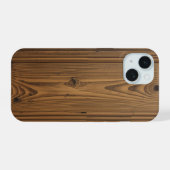 Smartphone case with wooden texture iPhone 15 case (Achterkant horizontaal)