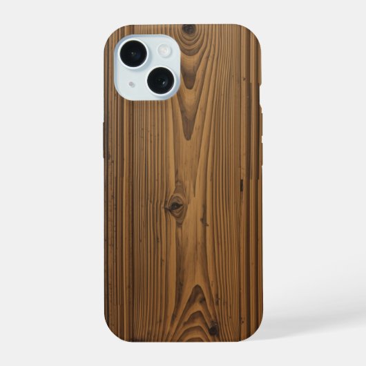 Smartphone case with wooden texture iPhone 15 case (Achterkant)