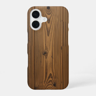 Smartphone case with wooden texture iPhone 16 hoesje