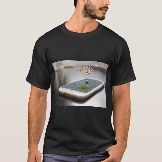 Smartphone componeren kunst t-shirt (Voorkant)