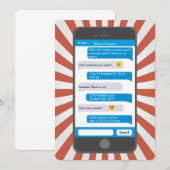 Smartphone Emoji Teen die Birthday Uitnodiging sms (Voorkant / Achterkant)