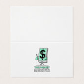 smartphone met dollarbiljet visitekaartje (Buitenkant ongevouwen)