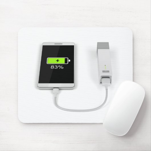 Smartphone-oplading met energiebank muismat (Met muis)