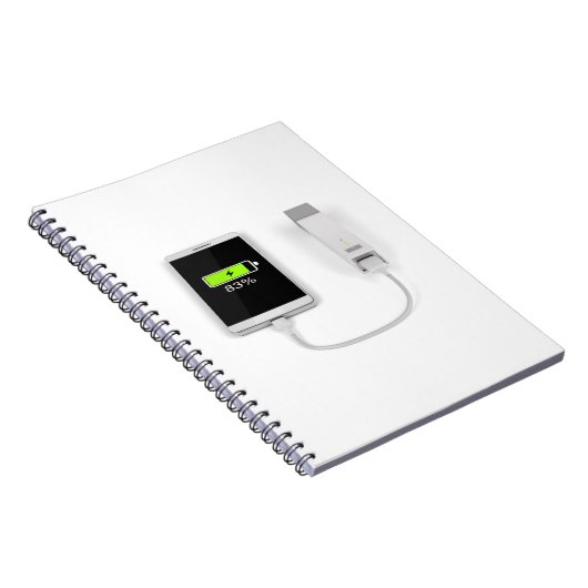 Smartphone-oplading met energiebank notitieboek (Rechterzijde)