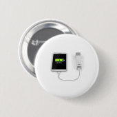 Smartphone-oplading met energiebank ronde button 5,7 cm (Voorkant /achterkant)