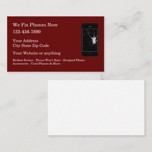 Smartphone Repair Services Modern Visitekaartje (Voorkant / Achterkant)