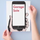 Smartphone rommelmarkt. flyer (Hand)